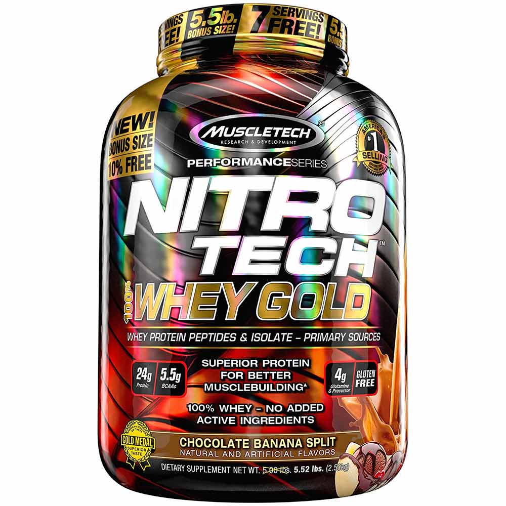 NITRO-TECH 100% Whey Gold 5.53lb banana  - MT