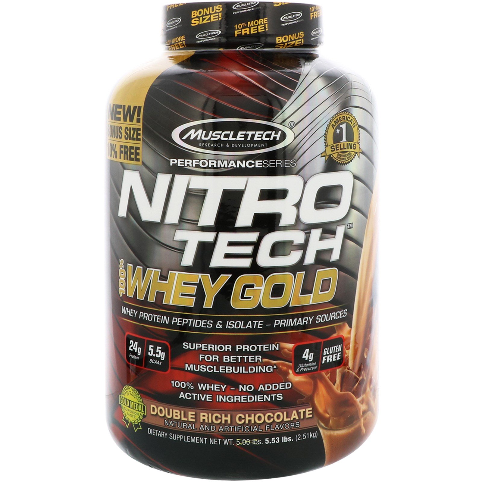 NITRO-TECH 100% Whey Gold 5.53lb double r.choco.  - MT