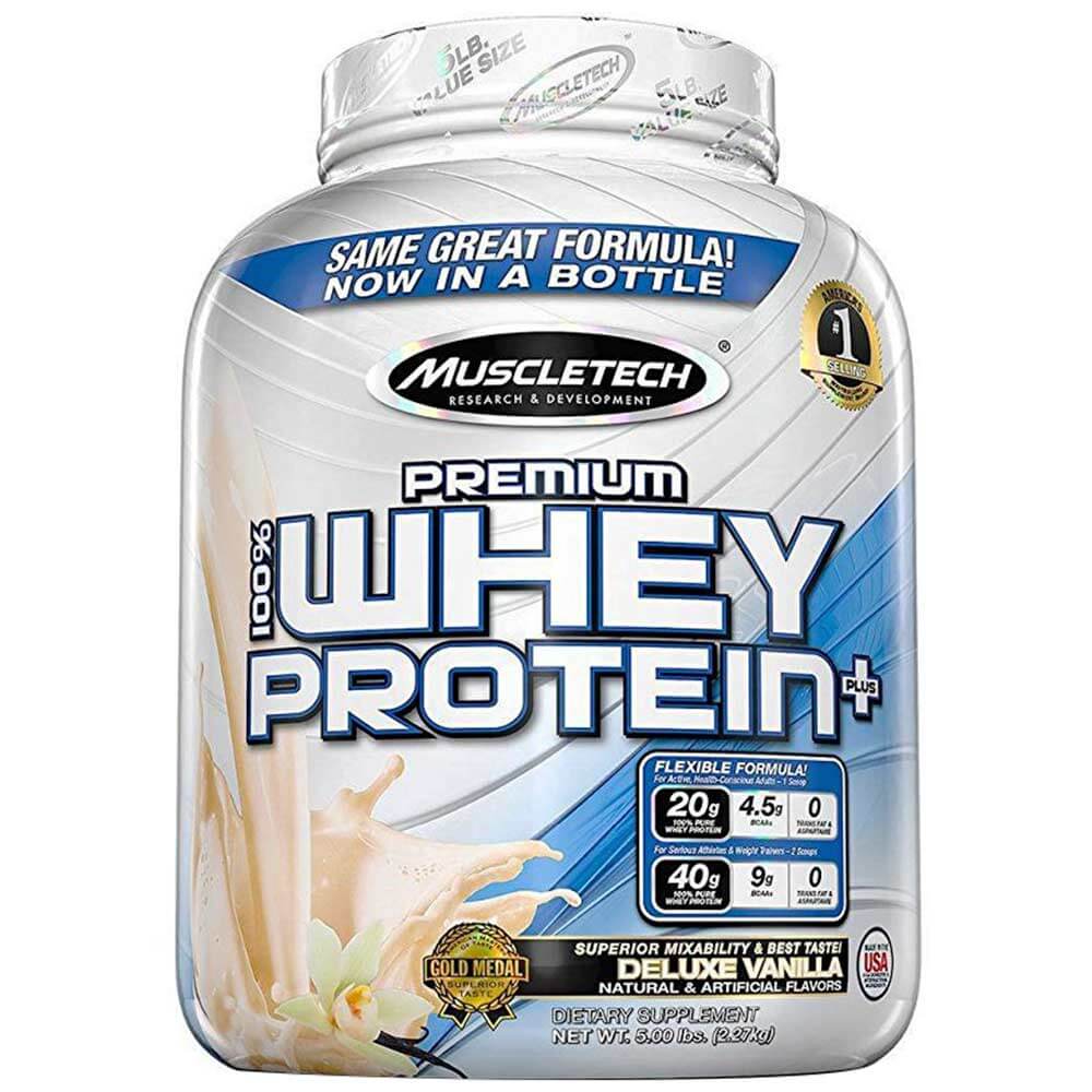 100% Premium Whey Protein Plus 5lb van. (jar) - MT