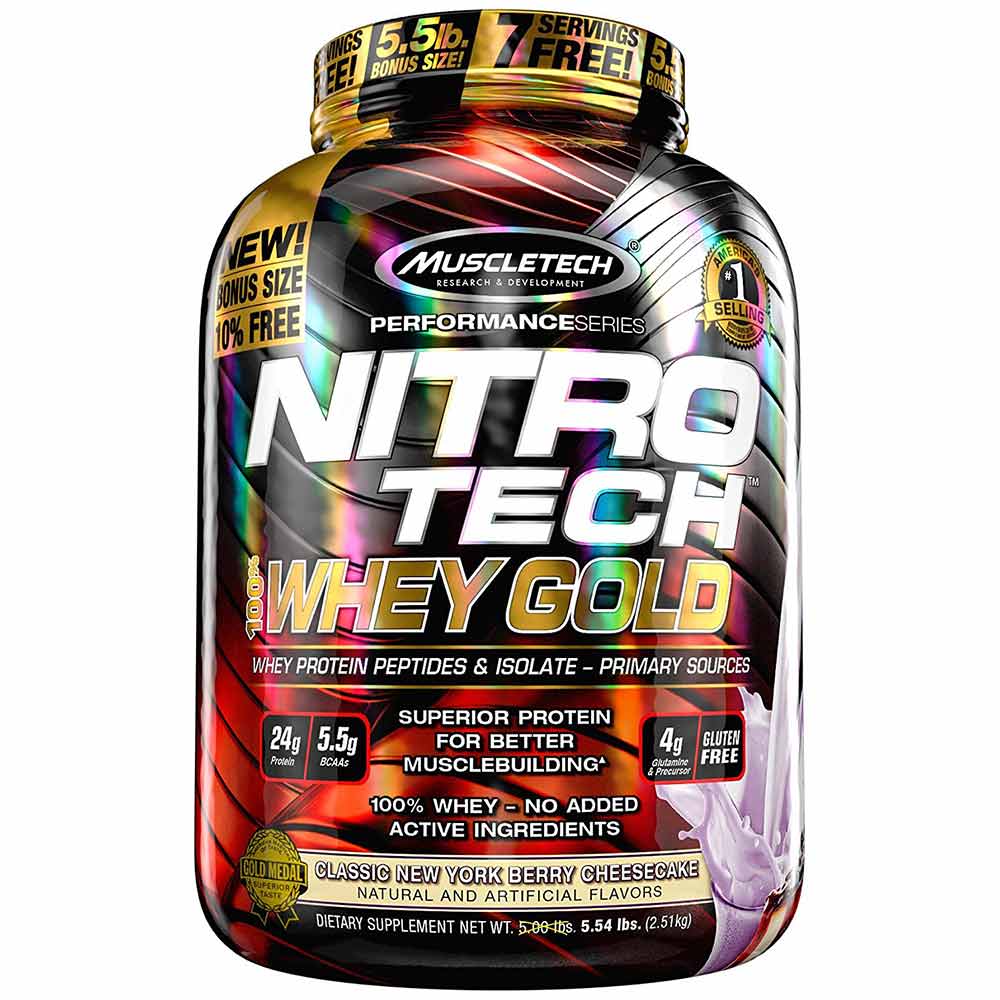 NITRO-TECH 100% Whey Gold 5.53lb new york berry chees.  - MT