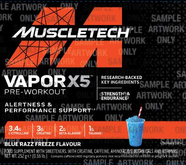 VAPOR X5 (EU) 30serv. blue razz - MuscleTech